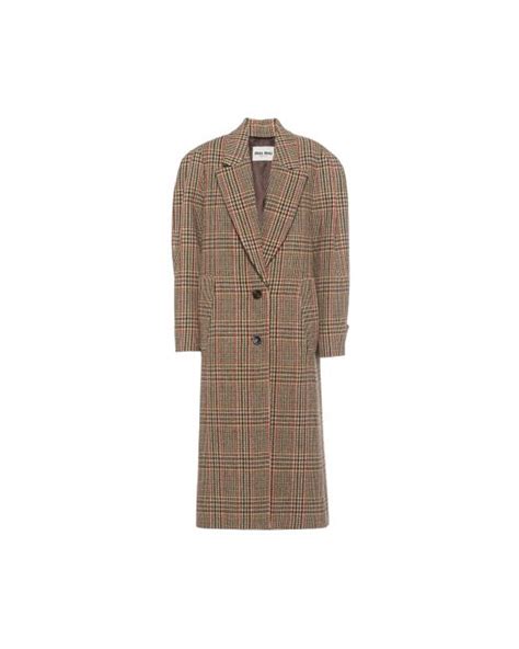 miu miu plaid jacket|Oversized plaid coat .